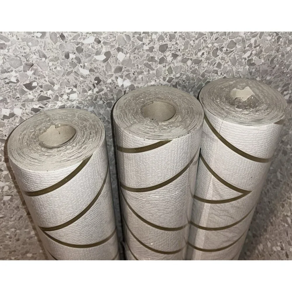 FD42344 Pulse Diamond Cream Gold Fine Decor 3 Roll Wallpaper 56 Sq Ft 20.5x11 yd